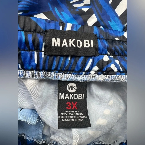Makobi Mens Cargo Shorts Drawstring Blue Size 3XL - Picture 9 of 14